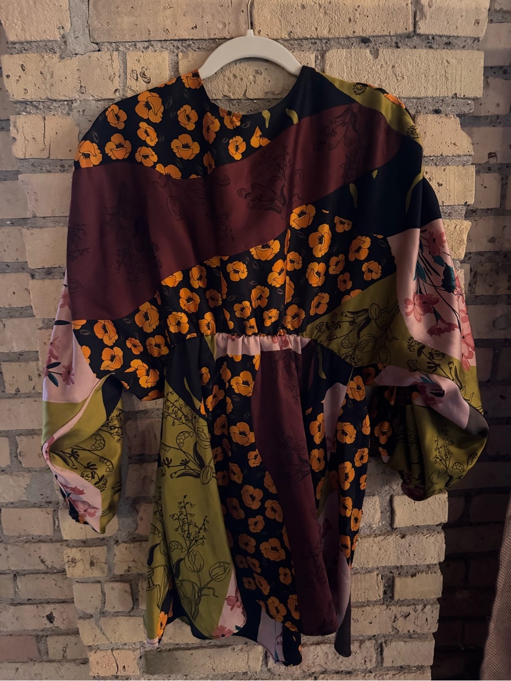 Zara Black dress with Orange Floral Print